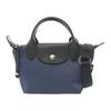 Longchamp Le Pliage Energy 17 Chiusura a Scatto con Zip Manico Corto Tela con Bordi in Pelle Mini Borsa a Spalla Borsa da Donna Blu 1500HSR006