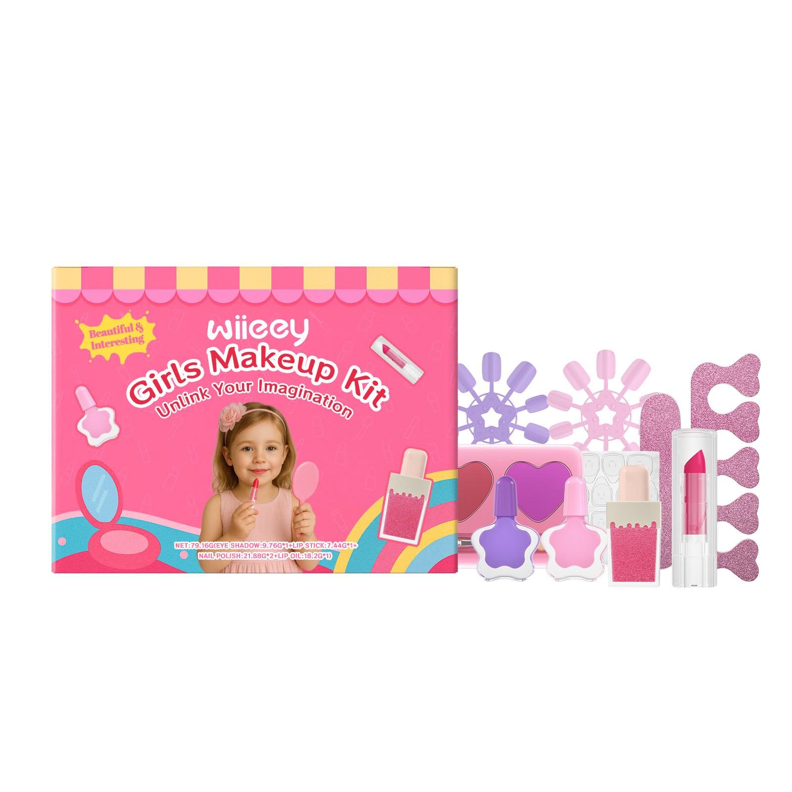 Wiieey Children s Makeup Gift Box Children s Play Fun Girls Makeup Lipstick Eyeshadow Makeup Gift Box