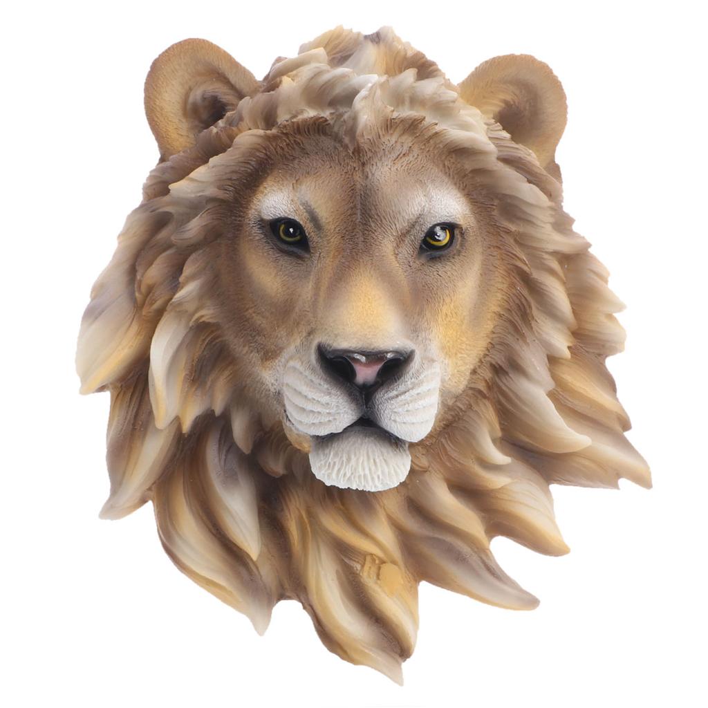 Wall Tiger Head Hanging Statues Hanging Lion Faux Ornament Sculpture Tiger Head Hanging