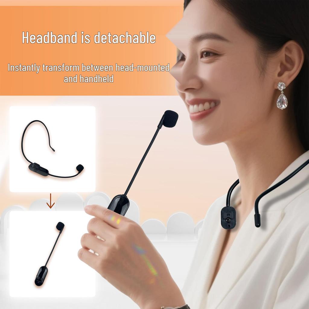 Universal Wireless Headset Microphone with Amplifier for Teachers and Tour Guides