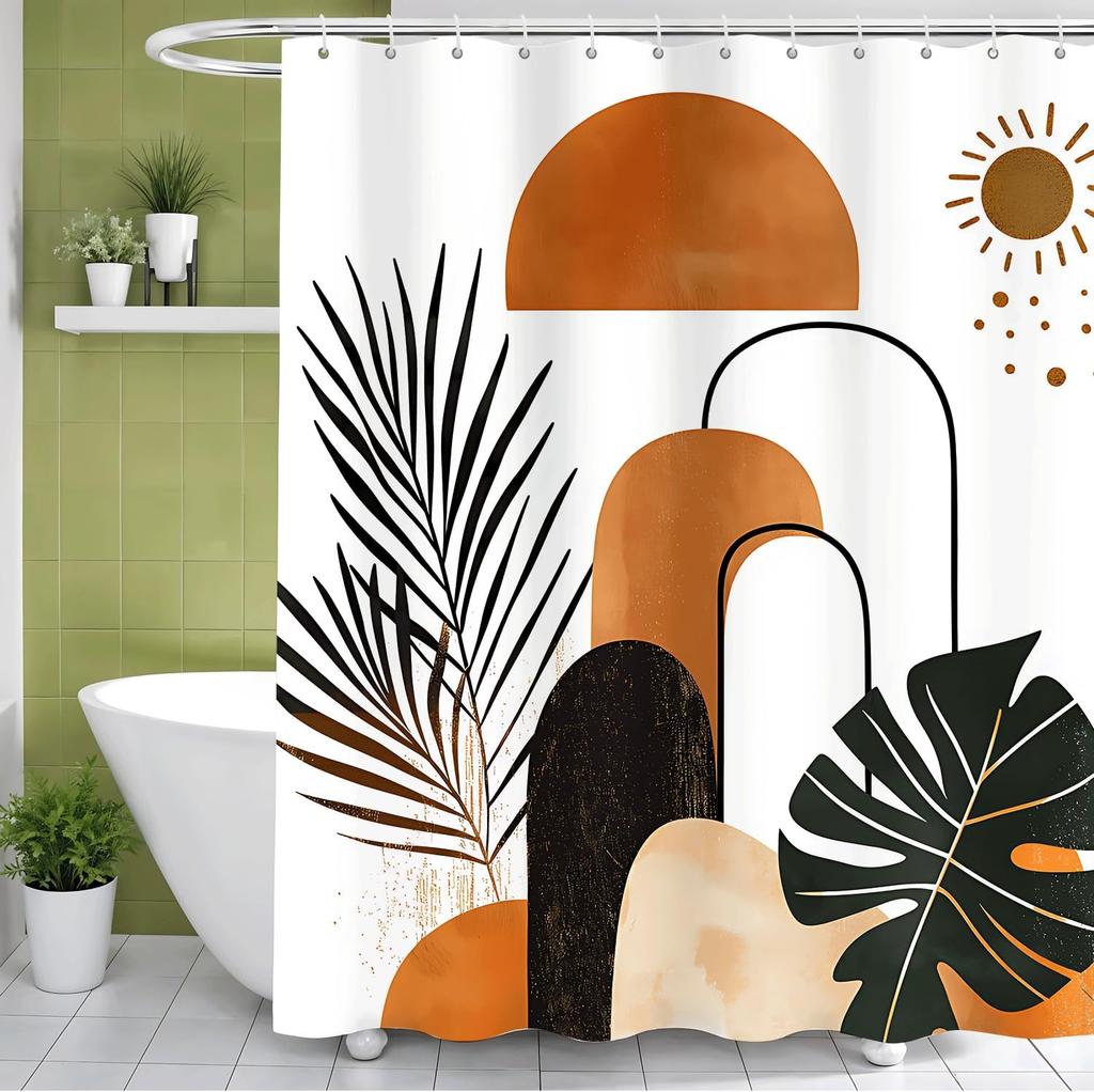 Flowers Butterflies Shower Curtain with Hooks Bathroom Curtain Decor Shower Curtain Waterproof Machine Washable