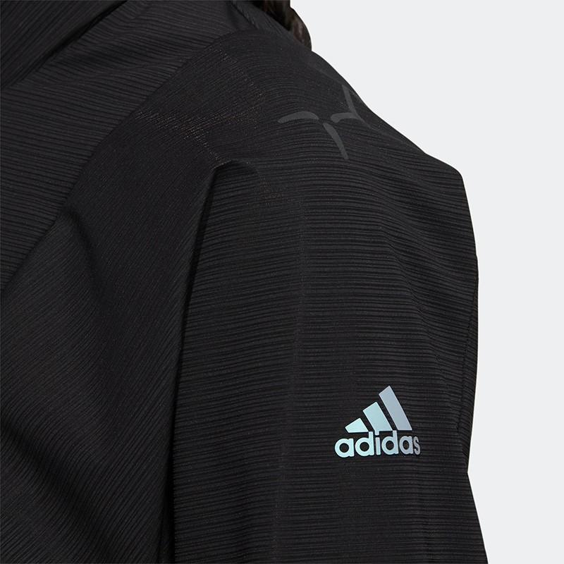 Adidas Solid Color Zipper Pocket Spliced Jacket Women Jackets Black HB3545