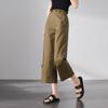 SOFSIL Women's High-Waist Wide-Leg Cropped Pants