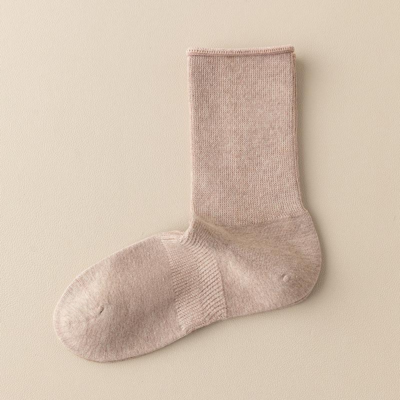 25-Pair Women's Mid-Tube Cotton Socks - Spring & Autumn, Anti-Pilling, Versatile Colors