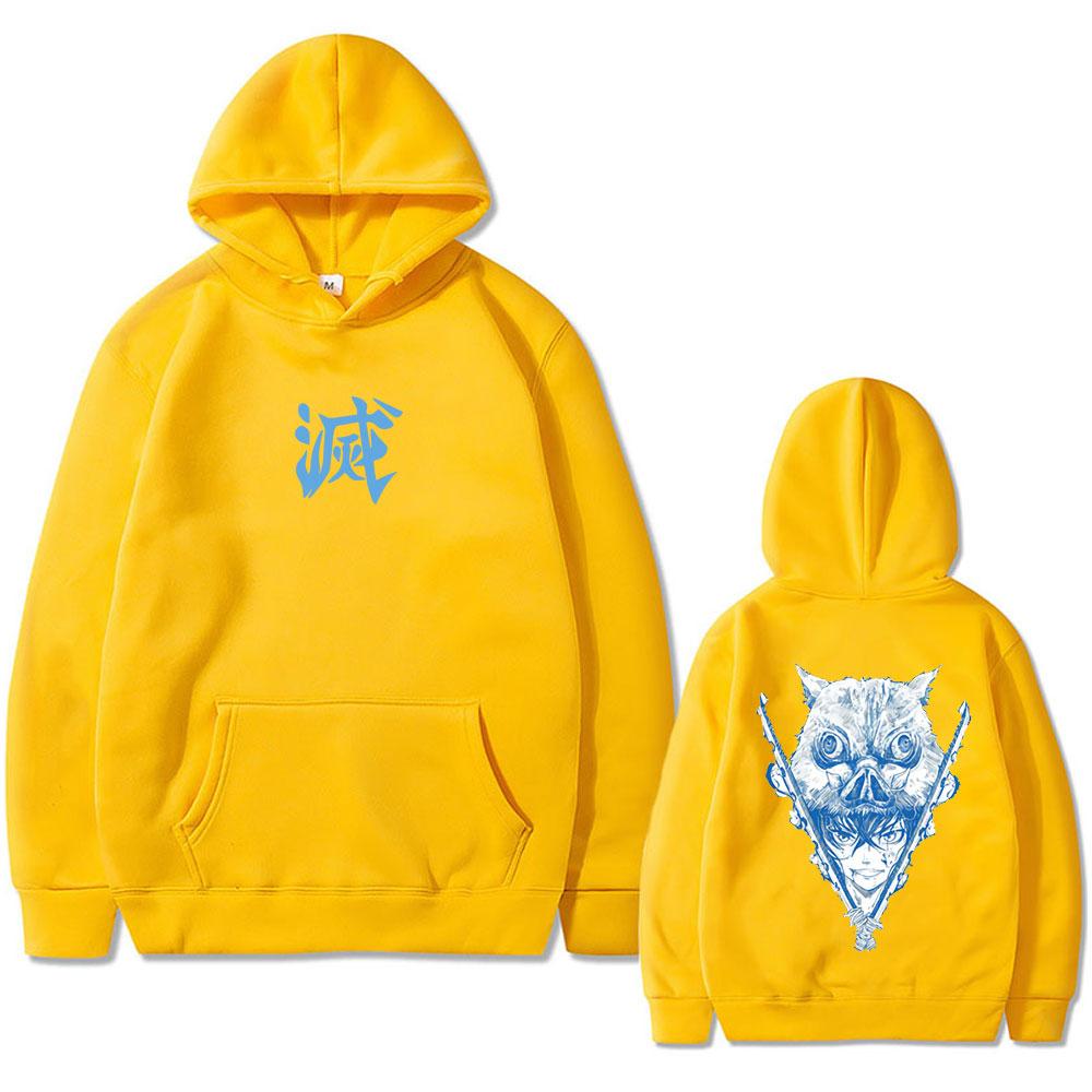 Anime Demon Slayer Hashibira Inosuke Graphic Hoodie Men Women Casual Vintage Oversized Streetwear Unisex Fleece Hoodies