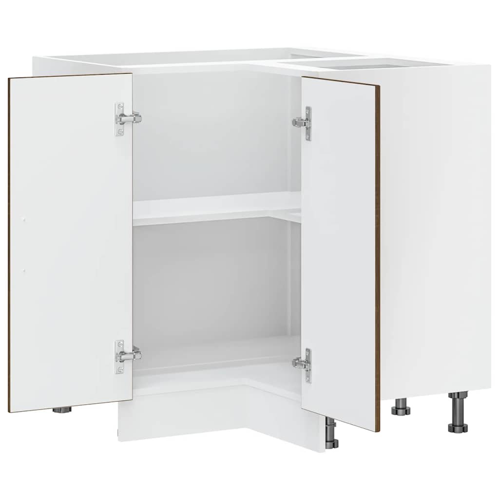 Lucca Corner Base Cabinet Brown Oak Effect Wood Based Material
