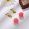 Fashion New Simulation Peach Drop Earrings Girl Cute Romantic Sweet Pink Peach Leaves Tassel Earrings Simple Party Jewelry Gift