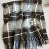 Women's Wool Blend Plaid Tassel Scarf - Warm, Thick, Versatile Korean-Style Shawl for Autumn/Winter