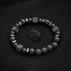 Natural Matte Black Onyx with Cube Lava Bracelet Balance Bracelet Natural Stone Bracelet Gift for Man/Boyfriend