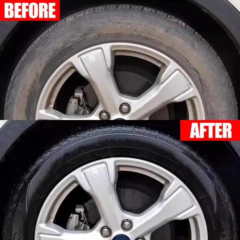 Black Wet Look Tire Shine Dressing Automotive Clear Coat Tire Dressing Spray Glossy Wet Tire Rubber Refurbishment Repair Agent