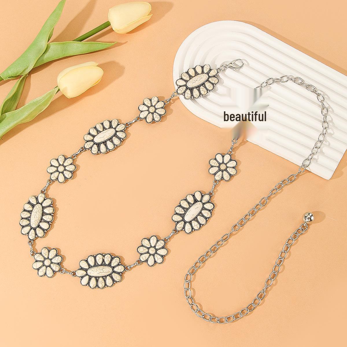 

Овальный бирюзовый женский аксессуар для талии класса люкс античный серебряного