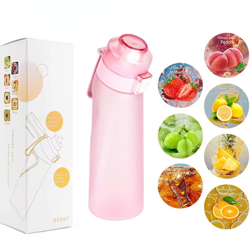 

Бутылка для воды LUSQI 650 мл с ароматом воздуха и 7 шт. капсул с разными вкусами, спортивная соломенная чашка из тритана для занятий спортом на открытом воздухе, фитнеса, без BPA 0.65L