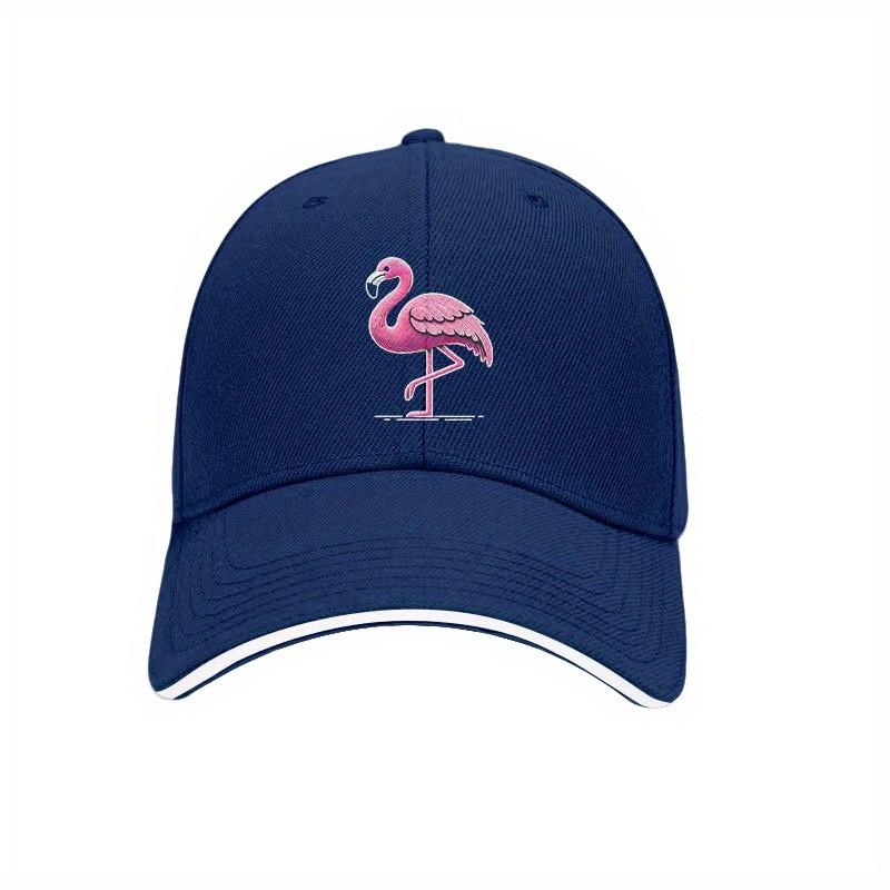 Pink Flamingo Graphic Baseball Cap Adjustable Polyester Casual Sun Protection Sports Cap for Adults