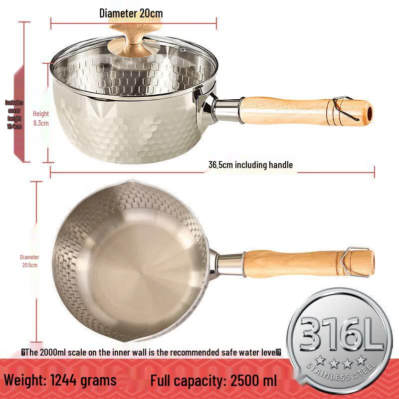 Qiwei 316 Stainless Steel Yukihira Induction Pot