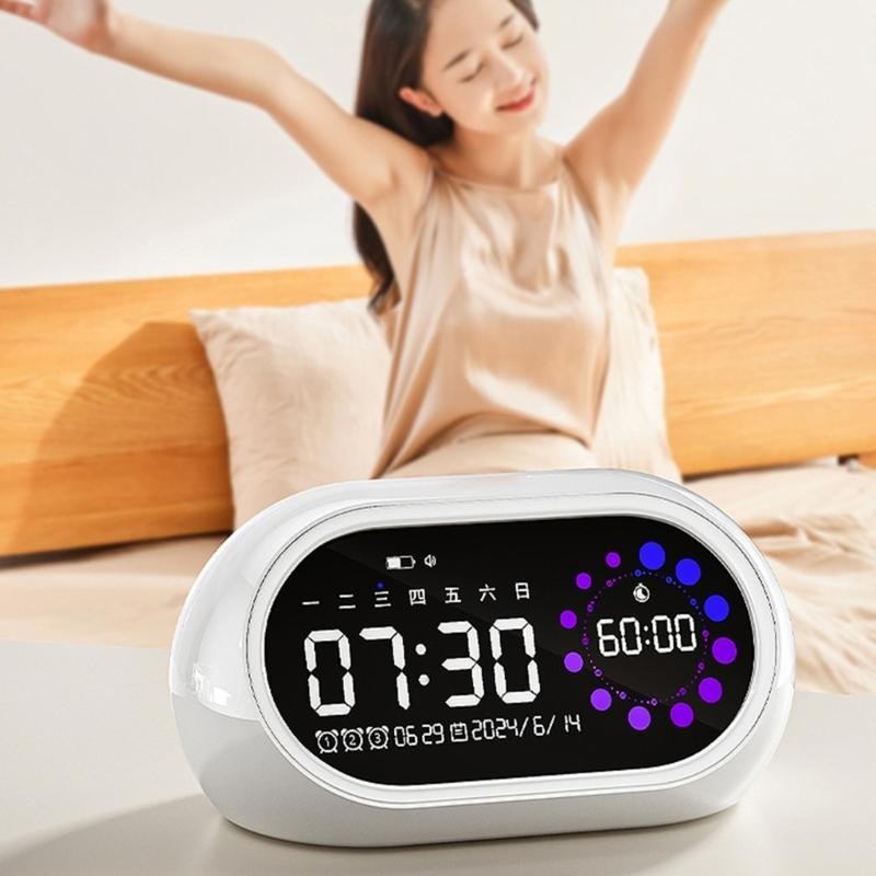 Intelligent Digital Alarm Clock Extra Loud Alarm Rechargeable LED Display Timer For Deep Sleepers Contemporary Design