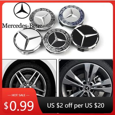 Bilklistremerke For Mercedes Benz 4 Stykker/Sett 75mm For Mercedes Benz AMG W203 W206 W220 W205 W211 W212 Bilhjulnavkapsler Vær