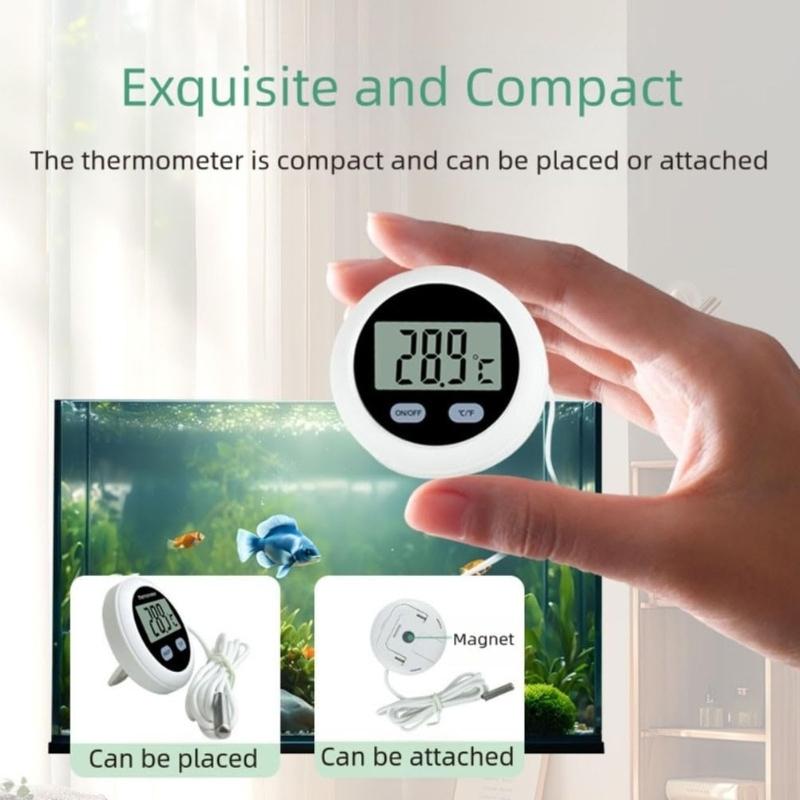Digital Aquariums Water Thermometers with Large LCD Screen For Easy Fish Tanks Water Temperature Monitoring