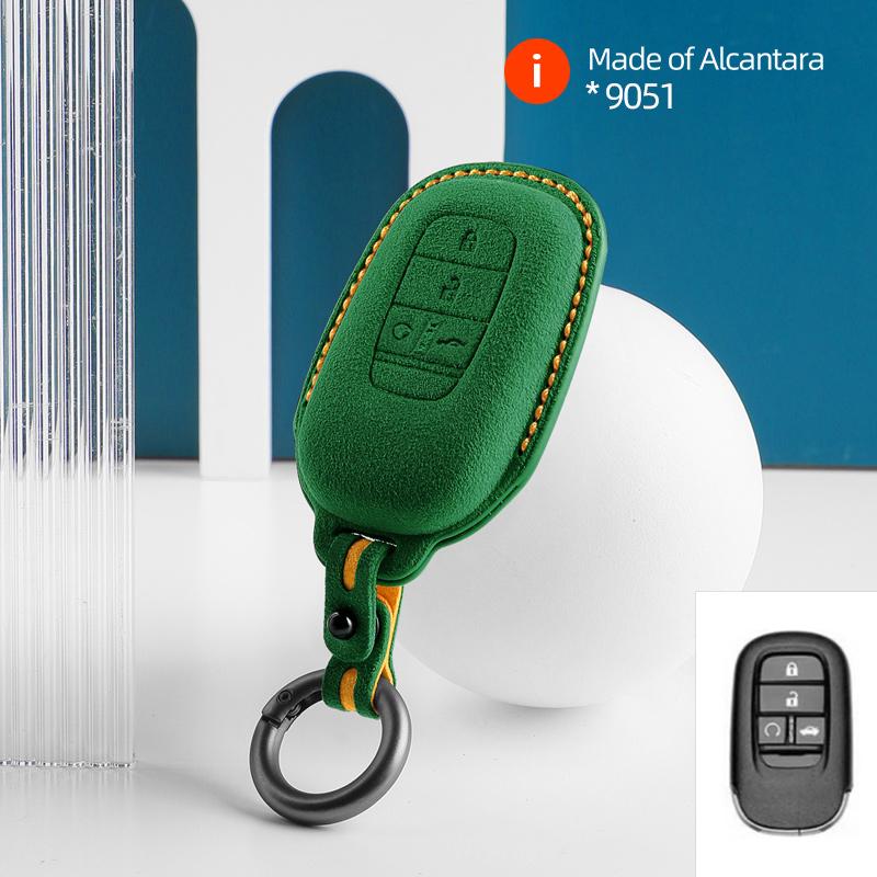 Car Key Case Cover Shell For Honda Vezel City Civic Jazz Brv Brv Hrv Remote Protector Suede Interior Accessories