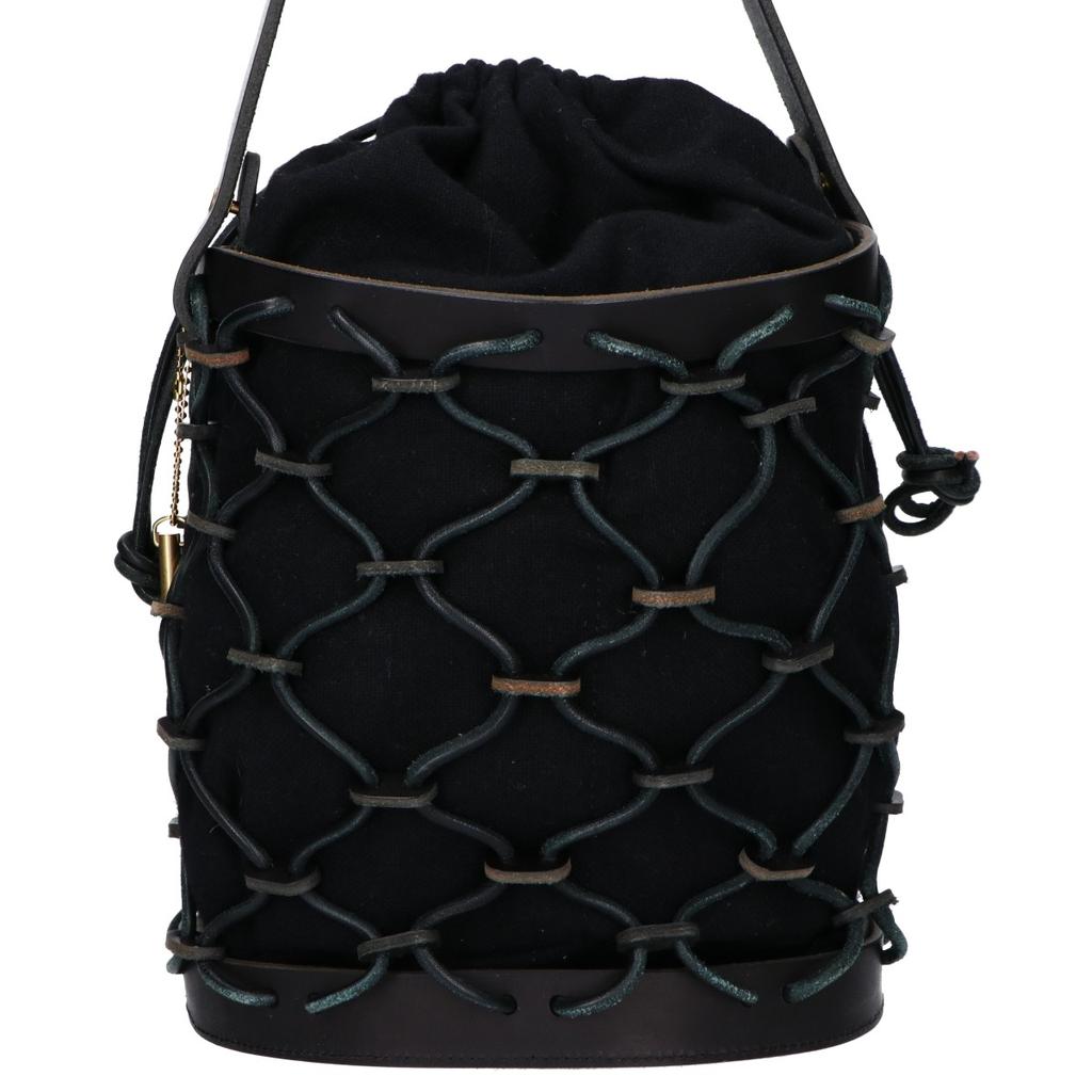 Ense Steer leather basket bag/ Shoulder bag blackUsed