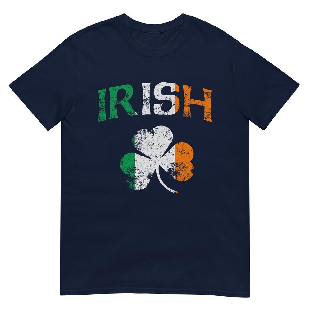 Irish Shamrock Ireland Flag St Patricks Day Vintage Fade Tshirt