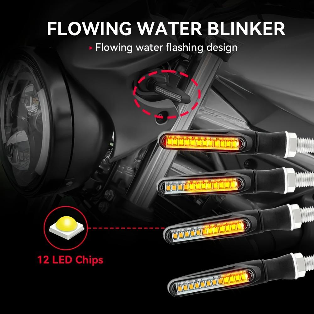 Compact LED Motorcycle Turn Signal Lights Sequential Flow Indicator