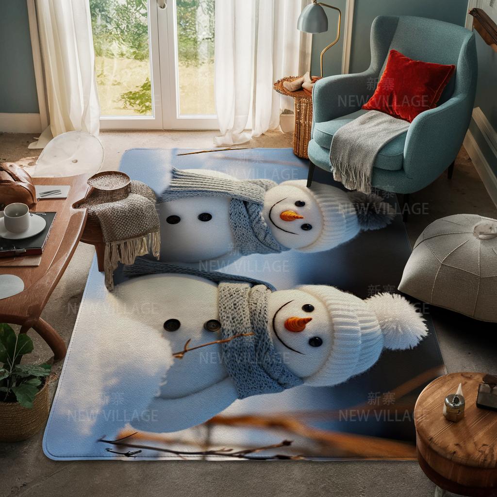 House Entrance Carpet Home Door Mat Living Room Bath Foot Bathroom Non-slip Water Absorption Rugs Bath Merry Christmas Winter