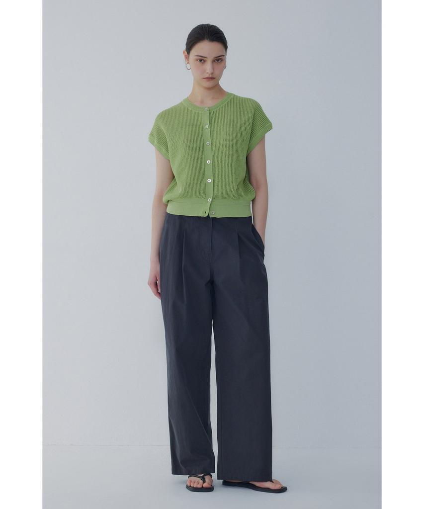 Bobeu One-Tuck Pleated Wide Chino Pants_Charcoal 7156230001