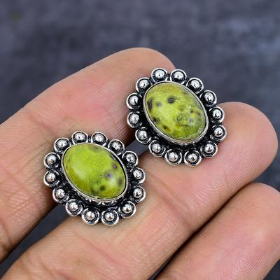Stichtit Stein Edelstein Handgefertigt 925 Sterling Silber Manschettenknöpfe j0D81