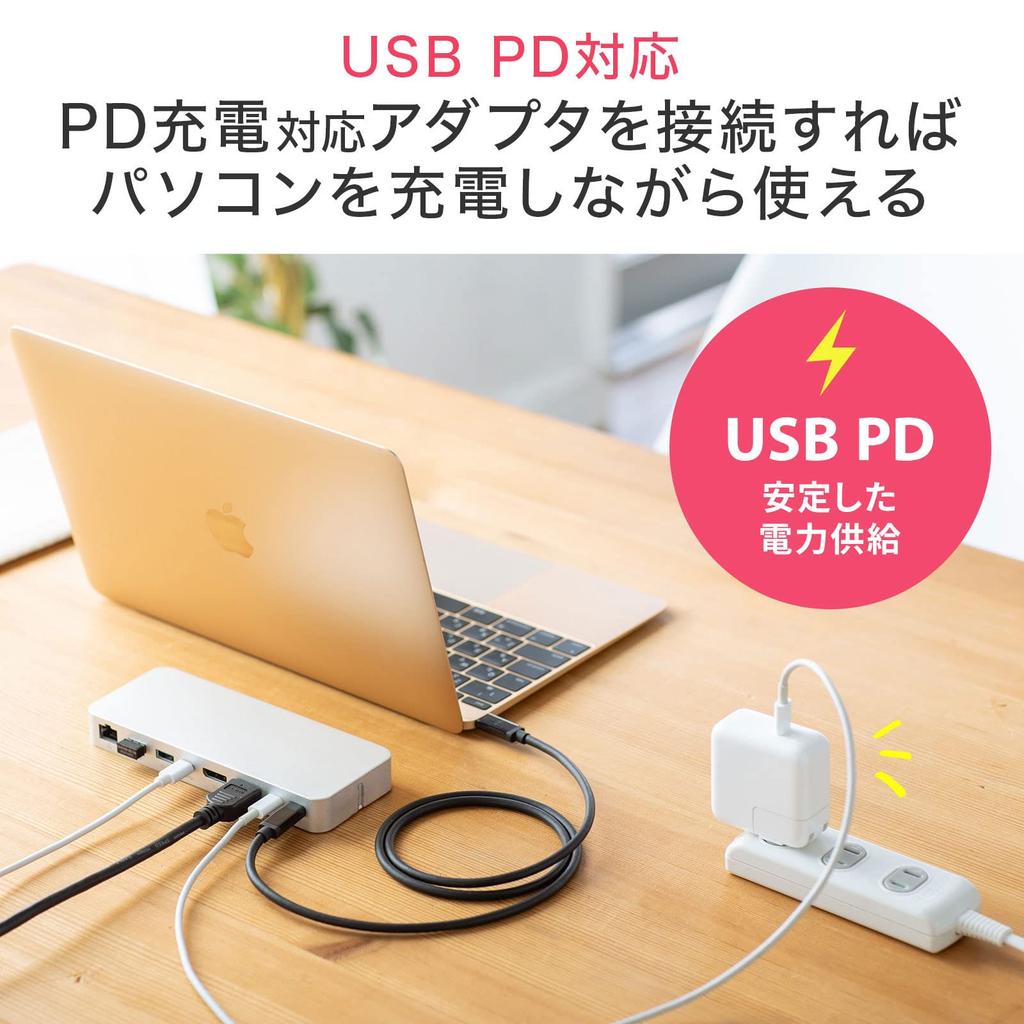 Sanwa Supply USB Docking Station with Type-C (with Stand) HDMI/DisplayPort Output, USB-CVDK9STN