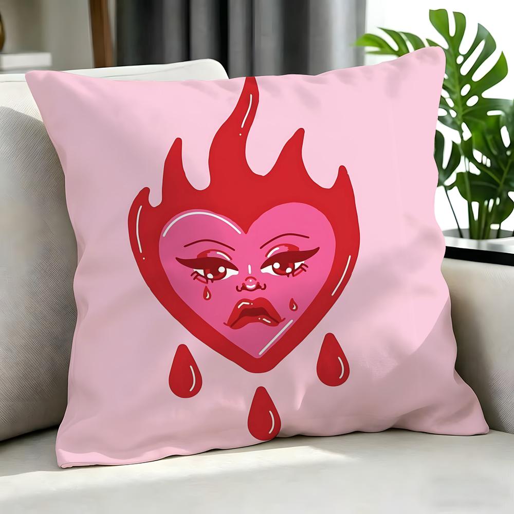 Art GGraffiti Heart Cushion Cover Cushion Cover Set Pcs x x x Pillowcase Decorative Sofa Home Decor