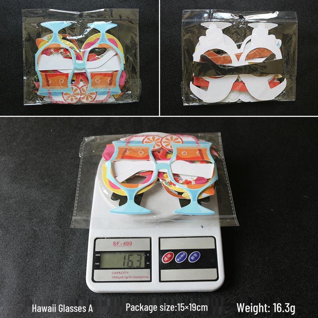 Hawaiian Party Parrot & Flamingo Paper Glasses - Summer Fun Theme