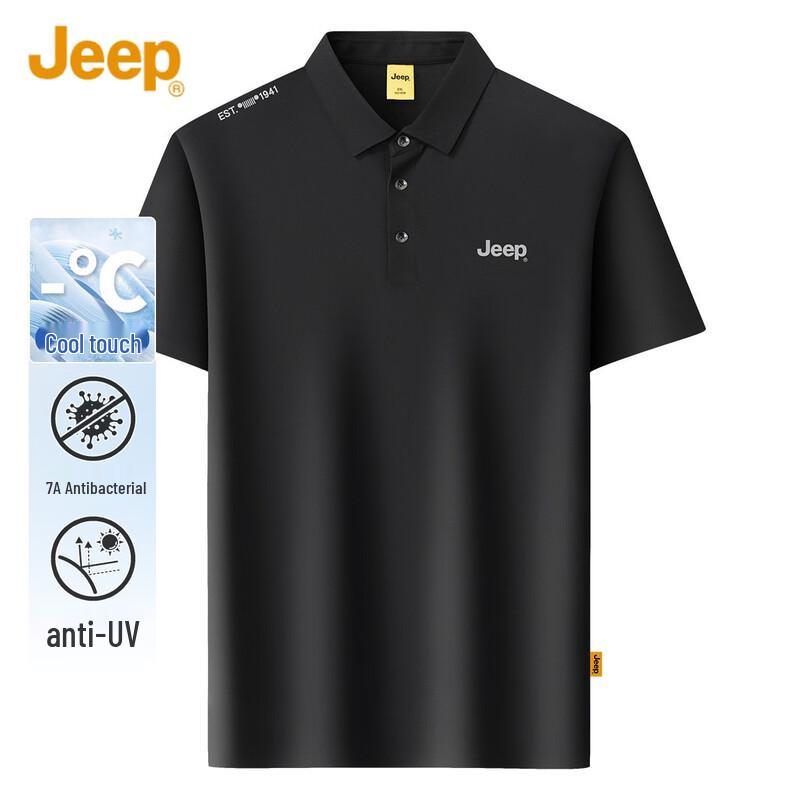 JEEP Men s Ice Silk Seamless Polo Shirt M