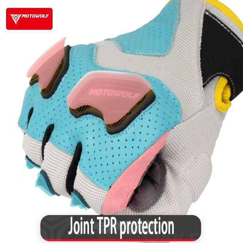 Macaroon Motorcycle Riding Gloves For Autumn As Well As Summer Anti Fall Off-road Racing Men's and Female's Breathable Touch Screen Gl Practical Use