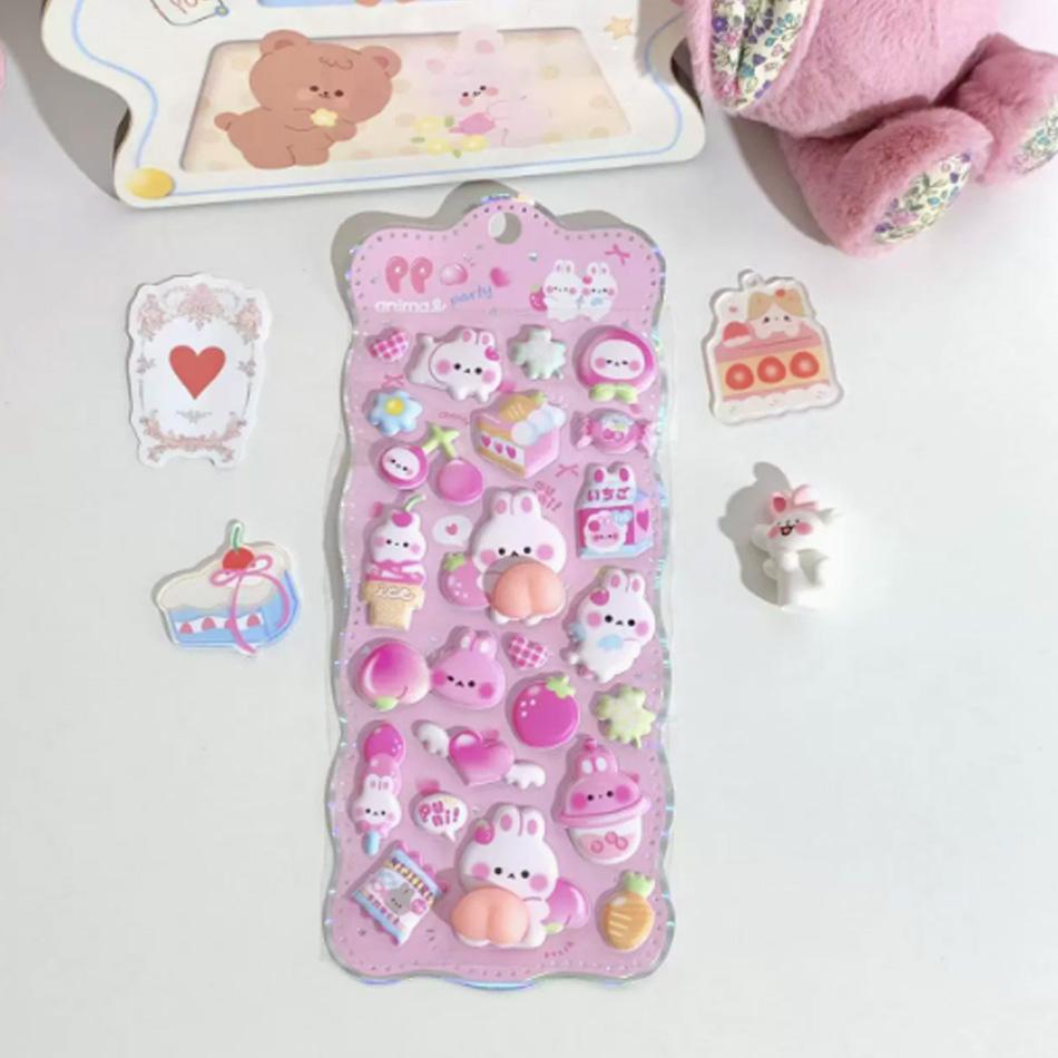 

Кавайная Мультяшная Мягкая Милая Маленькая Крольчиха 3D Сжимающая Расслабляющая Наклейки на Ягодицы Милые Наклейки для DIY Мобильного Телефона Книги Праздничный Подарок