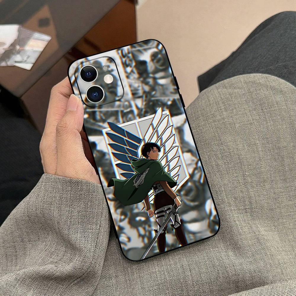 Levi B-AckermanY Attack On Titan Phone Case Black Phone Case For IPhone 17/16/15/13/14 Pro Max/ 11Plus/X/Xr/Xs Max 13mini