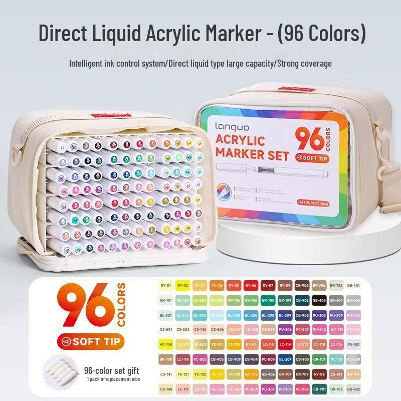 Blue Fruit 240-Color Liquid Ink Acrylic Marker Set for Kids' DIY Painting & Art Projects