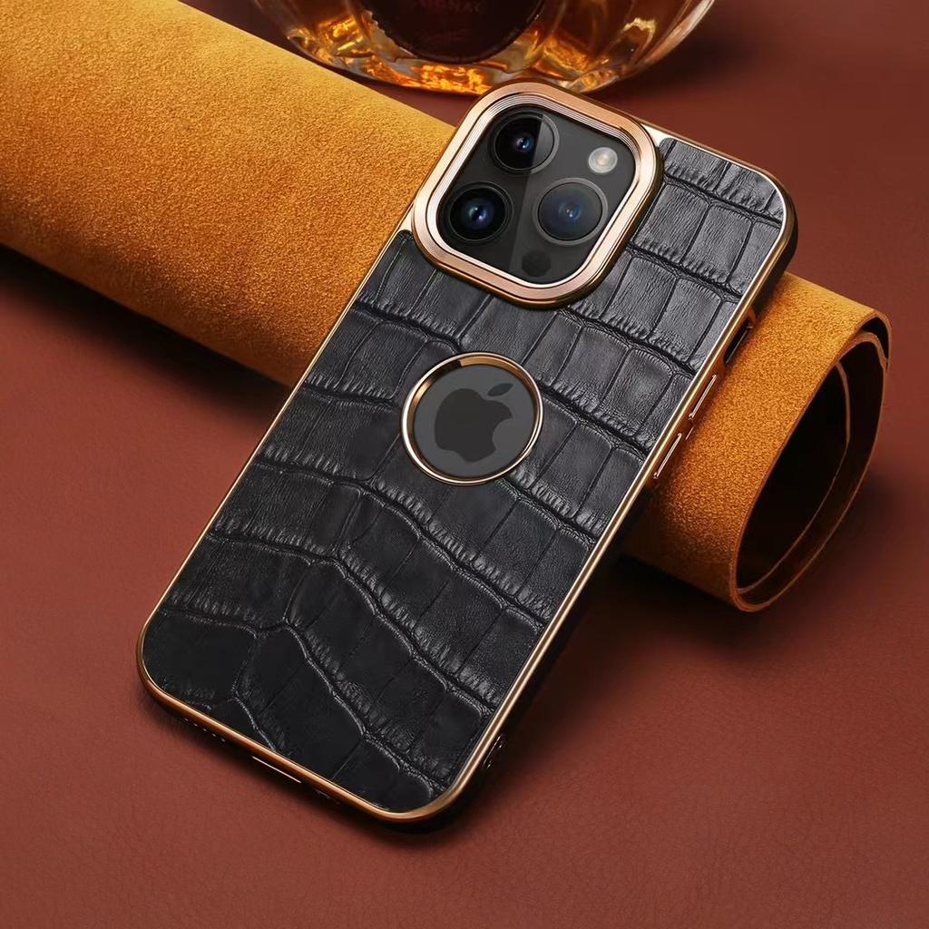 Leather Crocodile Pattern Apple 15promax Phone Case Suitable for IPhone14 Business 13 Anti-drop 12 Leather Case