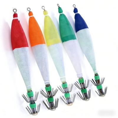 Specialized Luminous Squid Lure for Sea Fishing10.5cm 6gwith Hook5Individual Packaged Biomimetic Fishing Bait Set