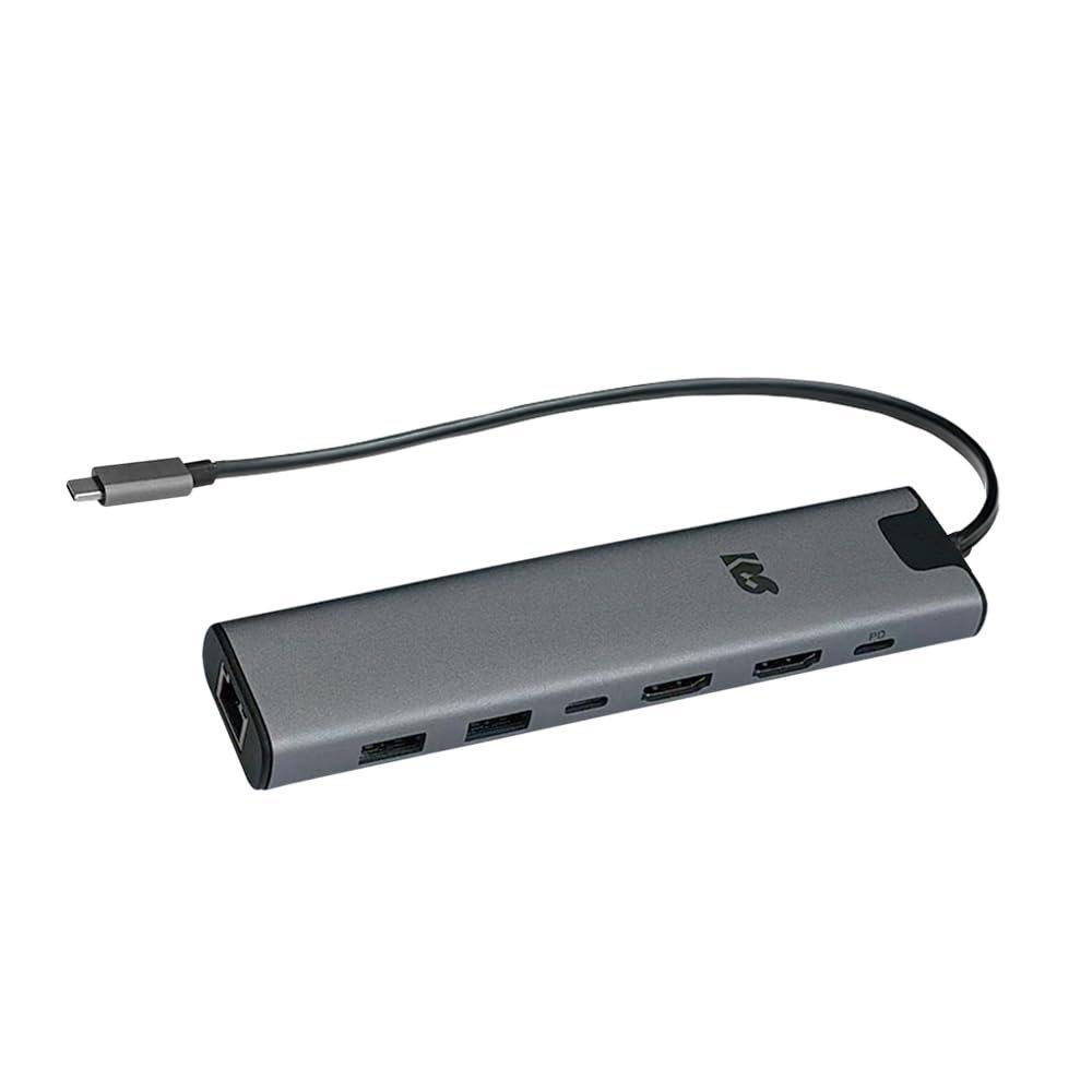 RATOC Systems Dual Display Adapter USB-C Docking Station with 4K 60Hz HDMI PD Pass-Through Gigabit Ethernet LAN and USB Hub RS-UCHD2-PHLA