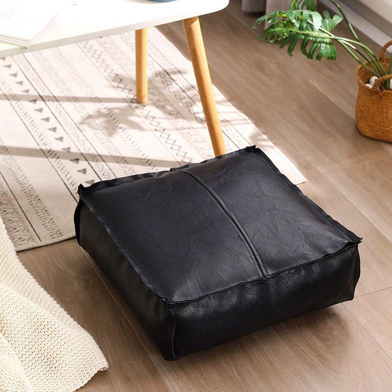 Кожаный пуф для хранения Диван-подушка для пирса и татами-табурет Single Set 40x40x20 New Upgrade чёрный 1090₽