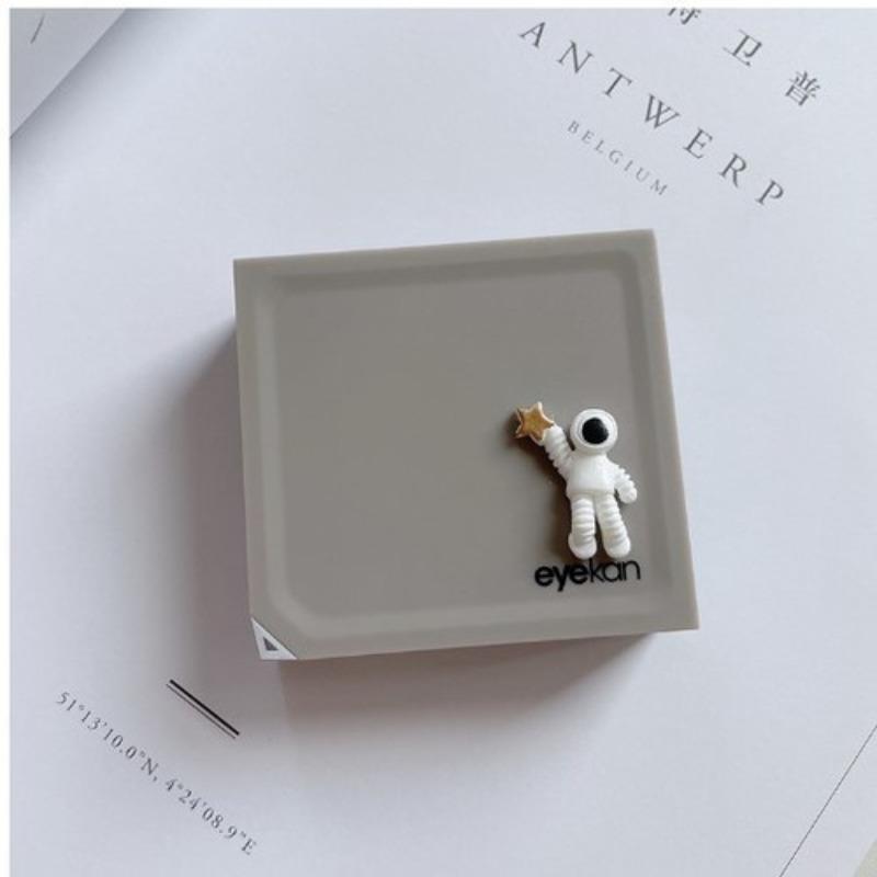 Mini Solid Color Contact Lens Case Contact Lens Container Girls Travel Holder Storage Eye Container with Mirror