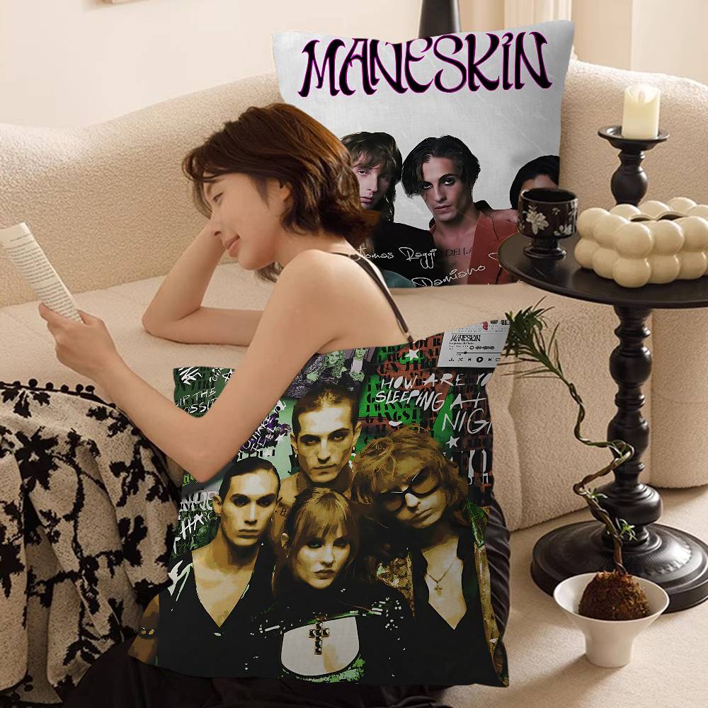 M-Maneskin D-Damiano David Band Lucky Dragon Pillow Cover Sofa Cushion Cover Home Room Decoration Children Gift