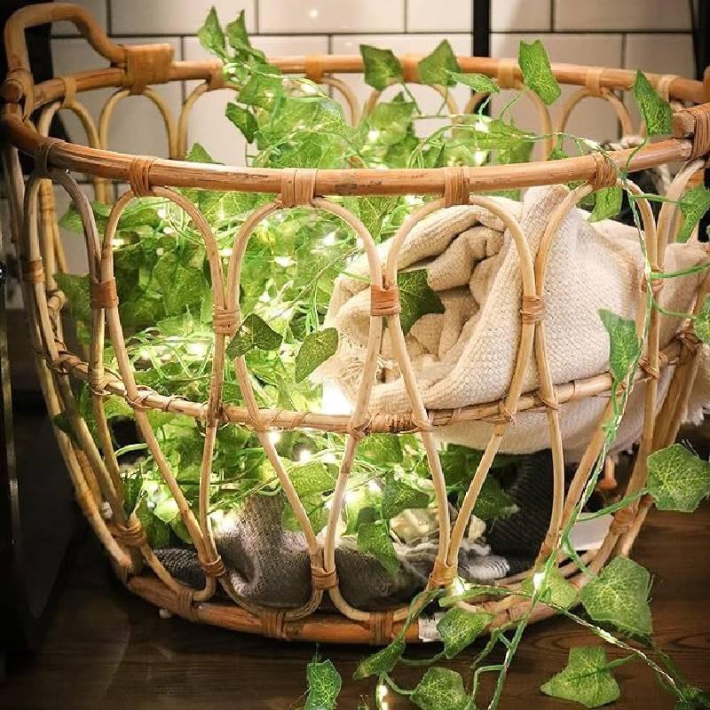 Wasserdichte Solar Efeu Blatt LED Lichterkette für Terrassen- und Gartenbeleuchtung