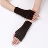 Winter Acrylic Fibre Arm Warmer Fingerless Design Stretchy Gloves Wrist Warmer for Women Outdoor Adventure Daily Wear