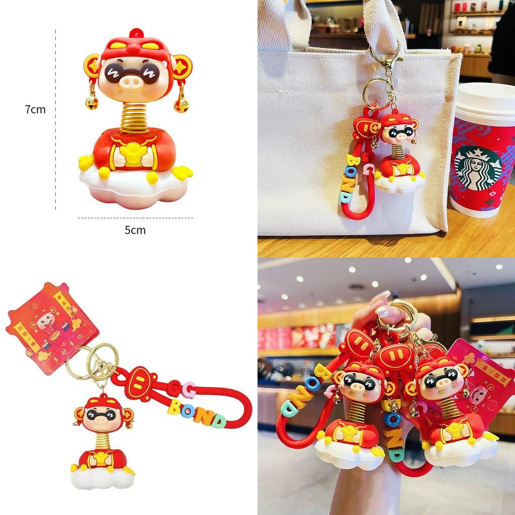 Gg Bond Cartoon Keychain With Resin Material For Lucky Key Accessory
