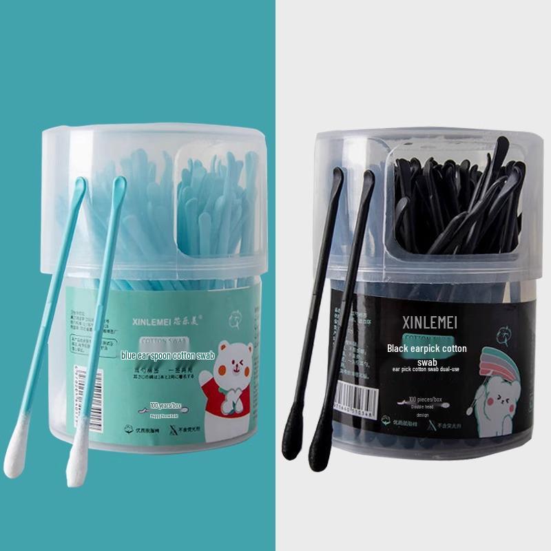 Dual-Use Ear & Makeup Swab: Two-in-One Cotton Ear Pick with Small Head, Double-Headed for Adults