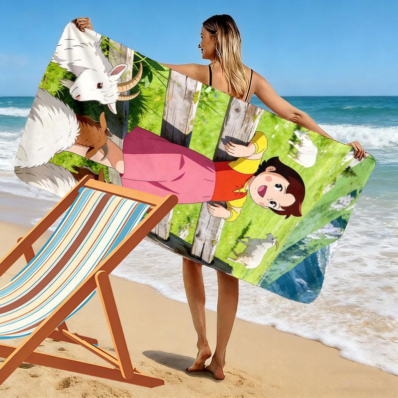 Heidi Flicka Strandhandduk, Stor Mjuk Snabbtorkande Handduk för Strand Camping Simning