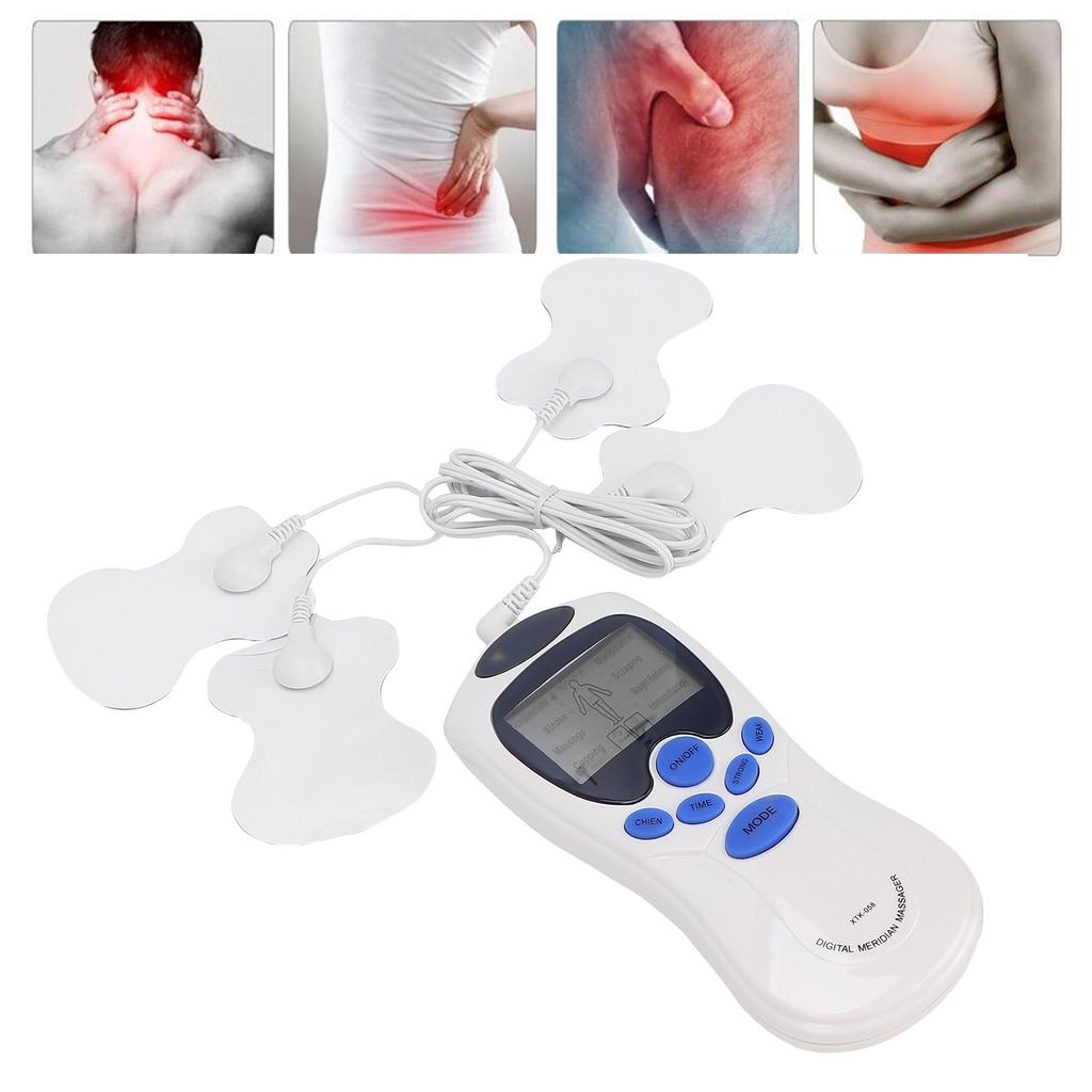 Muscle Stimulator Portable Mini Electronic Pulse Massager EMS Machine with 4 PadsUS Plug 100‑240V