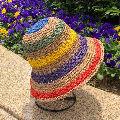 Women's Summer Hat Handmade Colorful Bucket Hat Sunshade Sunhat Bohemia Beach Accessories Sun Protection Lady Cap Female New