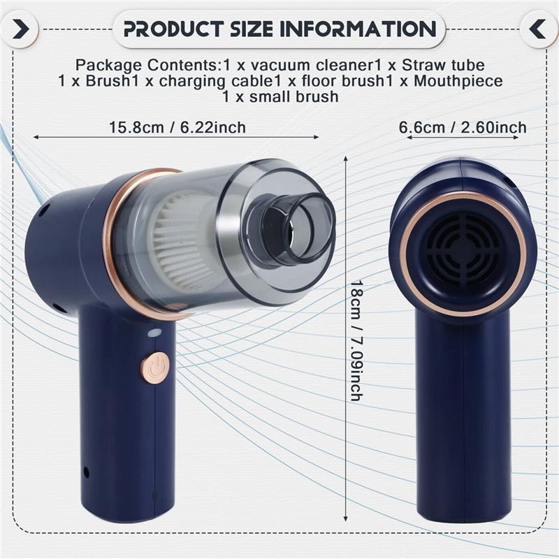 A96I-Handheld Vacuum Cleaner For Car And Home Wireless Portable Dry Wet Mini Vacuum Cleaner Dust Sand Cleaning Machine